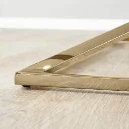 Knox Polished Champagne Gold Coffee Table - Clear Glass Top