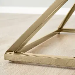 Knox Polished Champagne Gold Side Table - Clear Glass Top