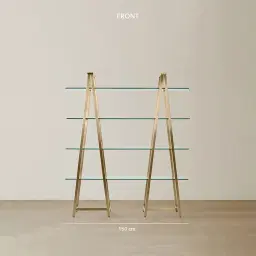 Paxton Brushed Champagne Gold Stainless Steel Shelf