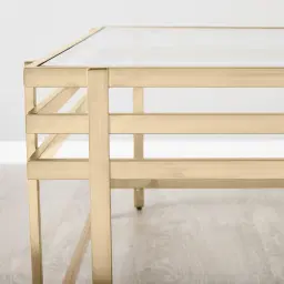 Grazia Brushed Champagne Gold Stainless Steel Coffee Table