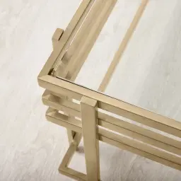 Grazia Brushed Champagne Gold Stainless Steel Coffee Table