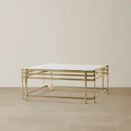 Grazia Brushed Champagne Gold Stainless Steel Coffee Table