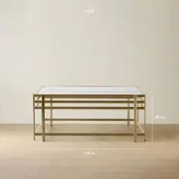 Grazia Brushed Champagne Gold Stainless Steel Coffee Table