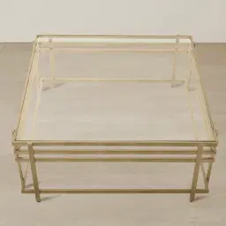 Grazia Brushed Champagne Gold Stainless Steel Coffee Table