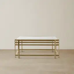 Grazia Brushed Champagne Gold Stainless Steel Coffee Table