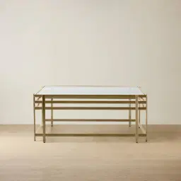 Grazia Brushed Champagne Gold Stainless Steel Coffee Table