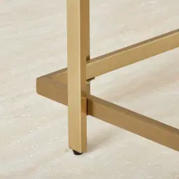 Grazia Brushed Champagne Gold Stainless Steel Side Table