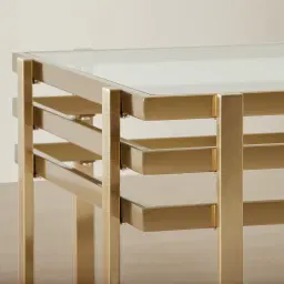 Grazia Brushed Champagne Gold Stainless Steel Side Table