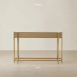 Grazia Brushed Champagne Gold Stainless Steel Console Table