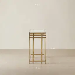 Grazia Brushed Champagne Gold Stainless Steel Console Table