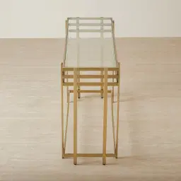 Grazia Brushed Champagne Gold Stainless Steel Console Table