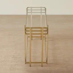 Grazia Brushed Champagne Gold Stainless Steel Console Table