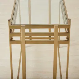 Grazia Brushed Champagne Gold Stainless Steel Console Table