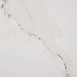 Dianne White Grey-Streaked Sintered Stone Coffee Table - Brushed Champagne Gold Stainless Steel Frame