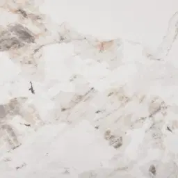 Dianne White Grey-Streaked Sintered Stone Coffee Table - Brushed Champagne Gold Stainless Steel Frame