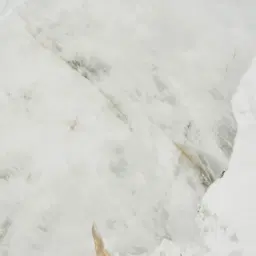 Dianne White Grey-Streaked Sintered Stone Side Table - Brushed Champagne Gold Stainless Steel Frame