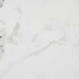 Dianne White Grey-Streaked Sintered Stone Side Table - Brushed Champagne Gold Stainless Steel Frame