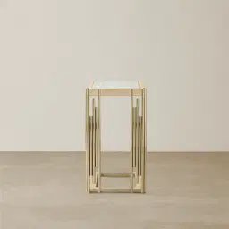 Jules Polished Champagne Gold Stainless Steel Side Table