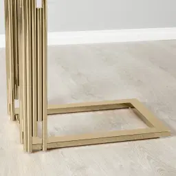 Jules Polished Champagne Gold Stainless Steel Side Table