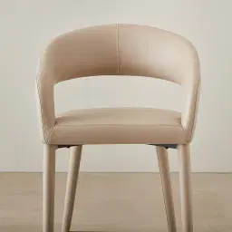 Moulin Sand Beige Vegan Leather 66cm Counter Stool - Brushed Gold Legs