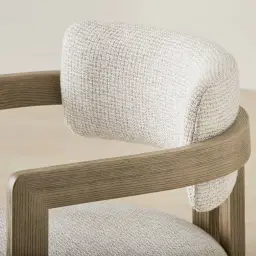 Desmond Dove Grey Fabric Dining Chair - Medium Brown Ash Legs