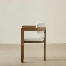 Desmond Dove Grey Fabric Dining Chair - Medium Brown Ash Legs