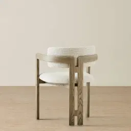 Desmond Dove Grey Fabric Dining Chair - Medium Brown Ash Legs