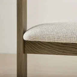Desmond Dove Grey Fabric Dining Chair - Medium Brown Ash Legs
