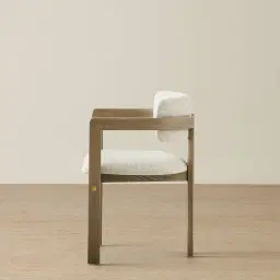 Desmond Dove Grey Fabric Dining Chair - Medium Brown Ash Legs