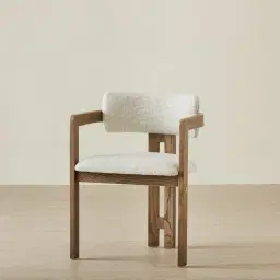 Desmond Dove Grey Fabric Dining Chair - Medium Brown Ash Legs