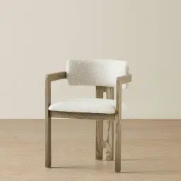 Desmond Dove Grey Fabric Dining Chair - Medium Brown Ash Legs