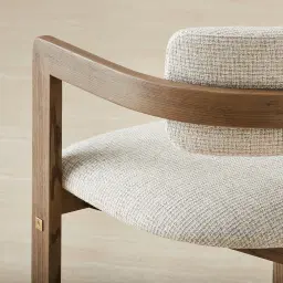 Desmond Dove Grey Fabric Dining Chair - Medium Brown Ash Legs