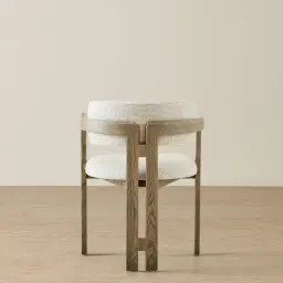 Desmond Dove Grey Fabric Dining Chair - Medium Brown Ash Legs
