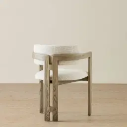 Desmond Dove Grey Fabric Dining Chair - Medium Brown Ash Legs