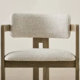 Desmond Dove Grey Fabric Dining Chair - Medium Brown Ash Legs