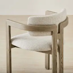 Desmond Dove Grey Fabric Dining Chair - Medium Brown Ash Legs