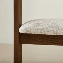 Desmond Dove Grey Fabric Dining Chair - Dark Brown Ash Legs