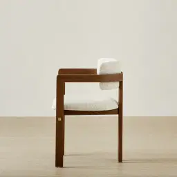 Desmond Dove Grey Fabric Dining Chair - Dark Brown Ash Legs