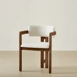 Desmond Dove Grey Fabric Dining Chair - Dark Brown Ash Legs