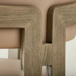 Desmond Sand Beige Vegan Leather Dining Chair - Medium Brown Ash Legs