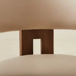 Desmond Sand Beige Vegan Leather Dining Chair - Dark Brown Ash Legs