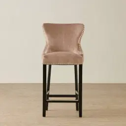 Camille III Almond Beige Velvet Bar Stool