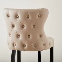 Camille III Beige Vegan Leather Bar Stool