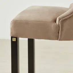 Saxon II Beige Velvet Bar Stool