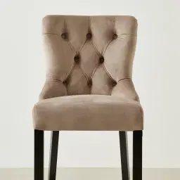 Saxon II Beige Velvet Bar Stool