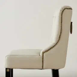 Saxon II Cloud Grey Vegan Leather Bar Stool