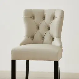 Saxon II Cloud Grey Vegan Leather Bar Stool