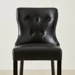 Saxon II Black Vegan Leather Bar Stool