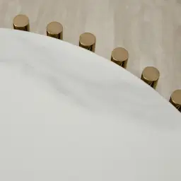 Amaya White Sintered Stone Side Table - Champagne Gold Legs