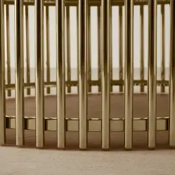 Amaya White Sintered Stone Side Table - Champagne Gold Legs